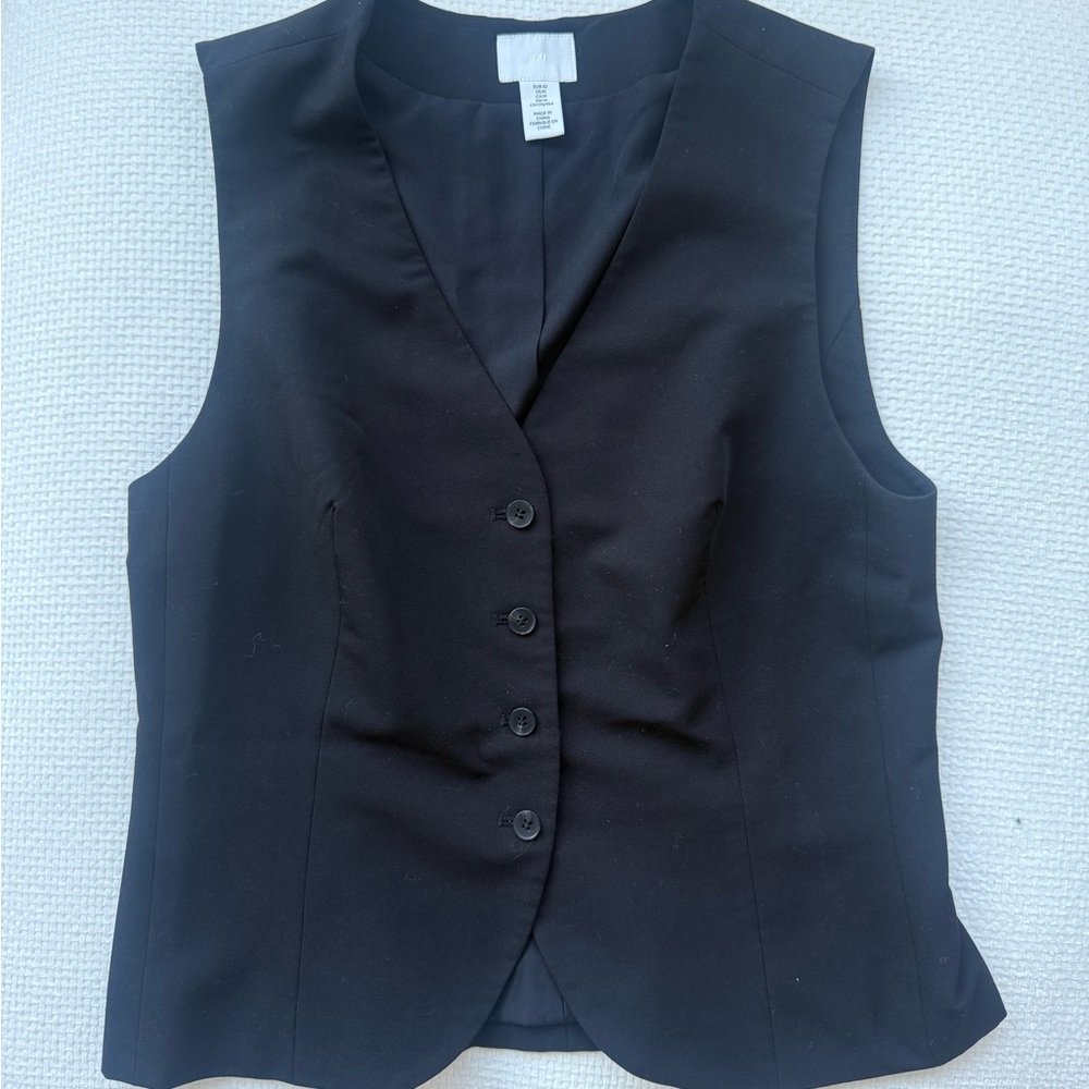 H&M Black Tailored Sleeveless Vest